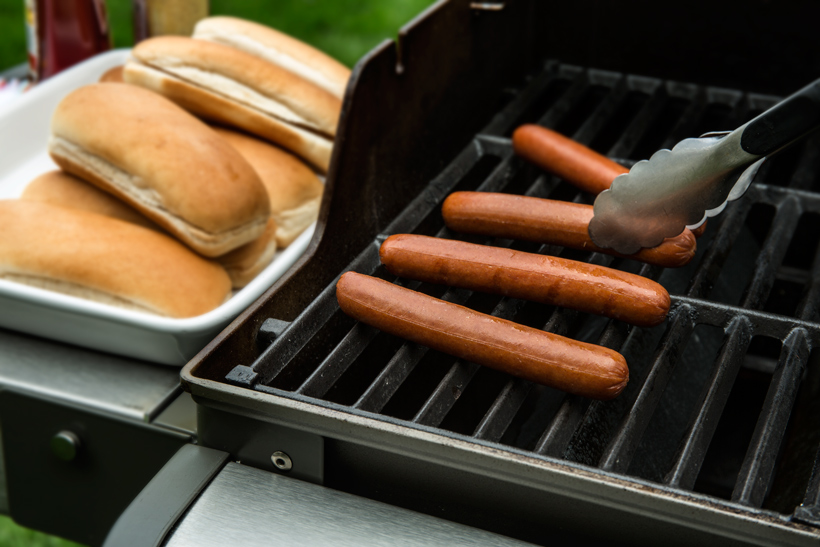 Turning Hot Dogs on the Grill